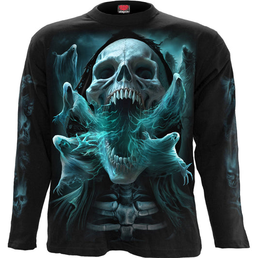 Spiral Long Sleeve T-Shirt: Ghost Skull