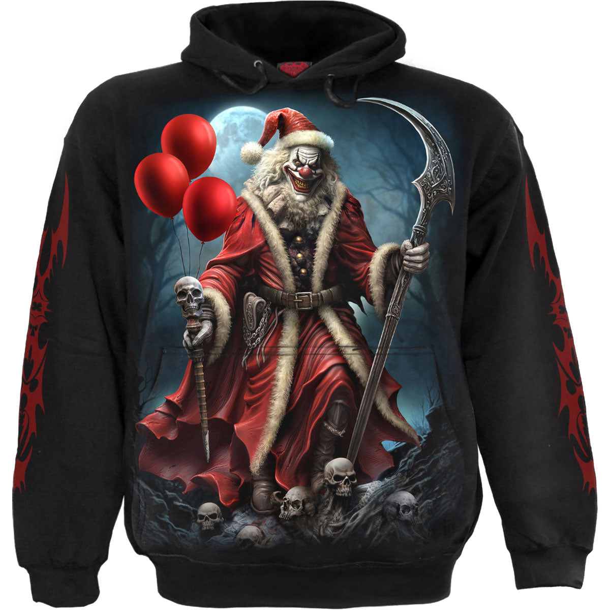 Spiral Pullover Hoodie: Santa Clown