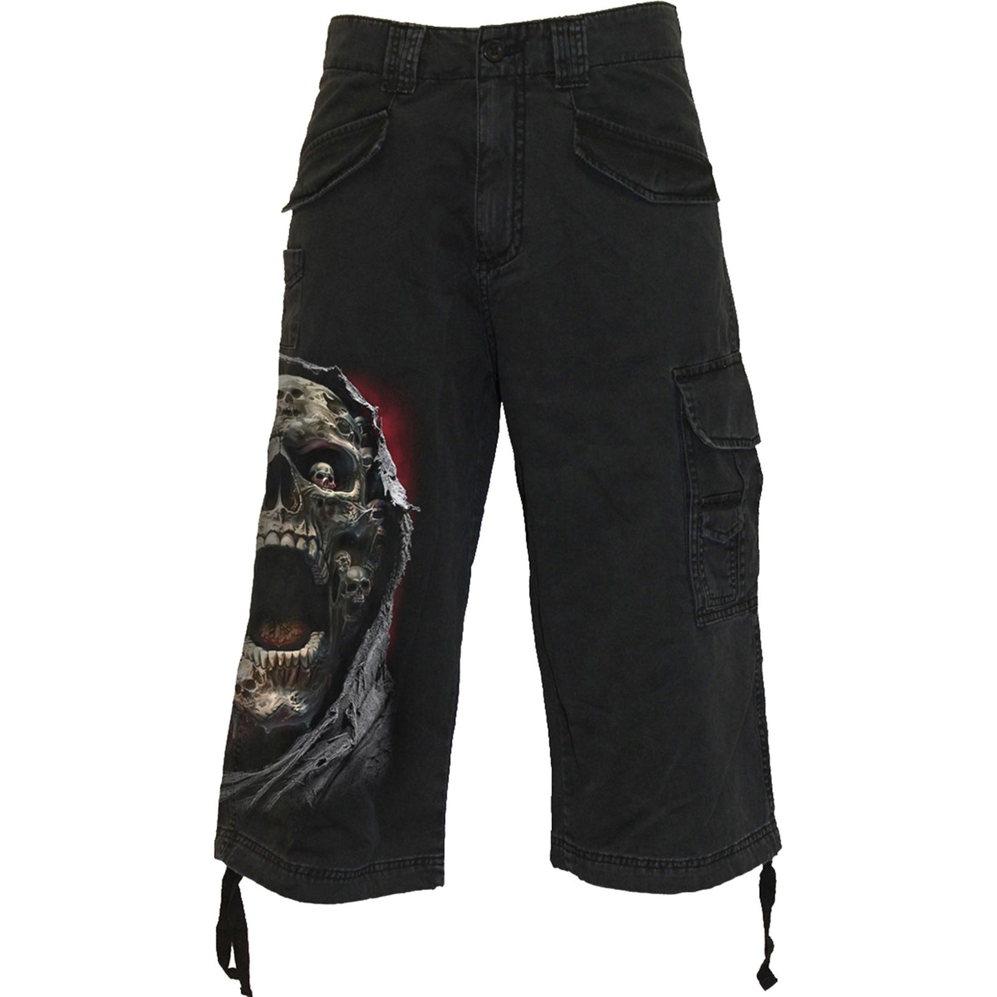 Spiral Long Cargo Shorts: Screaming Death