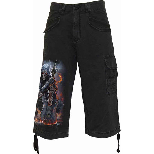 Spiral Long Cargo Shorts: Death Rocker