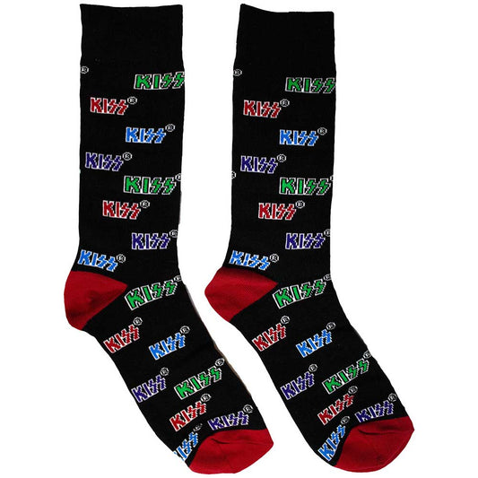 KISS Socks: Coloured Logos Pattern