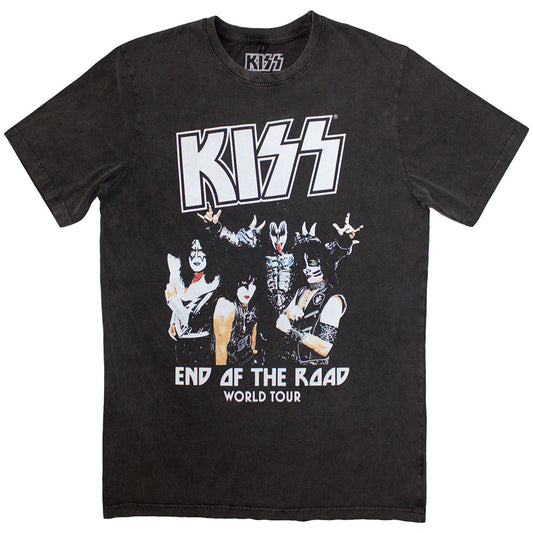 KISS Stone Wash T-Shirt: End Of The Road World Tour
