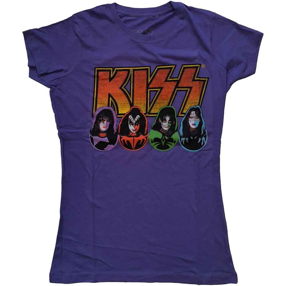 KISS Ladies T-Shirt: Logo  Faces & Icons