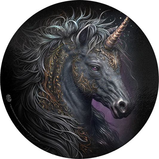 Spiral Glass Chopping Board: Celtic Unicorn