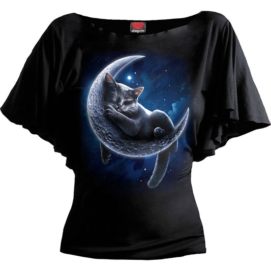 Spiral Ladies Latin Boatneck Top: Velvet Moon
