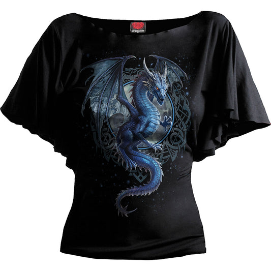 Spiral Ladies Latin Boatneck Top: Storm Dragon