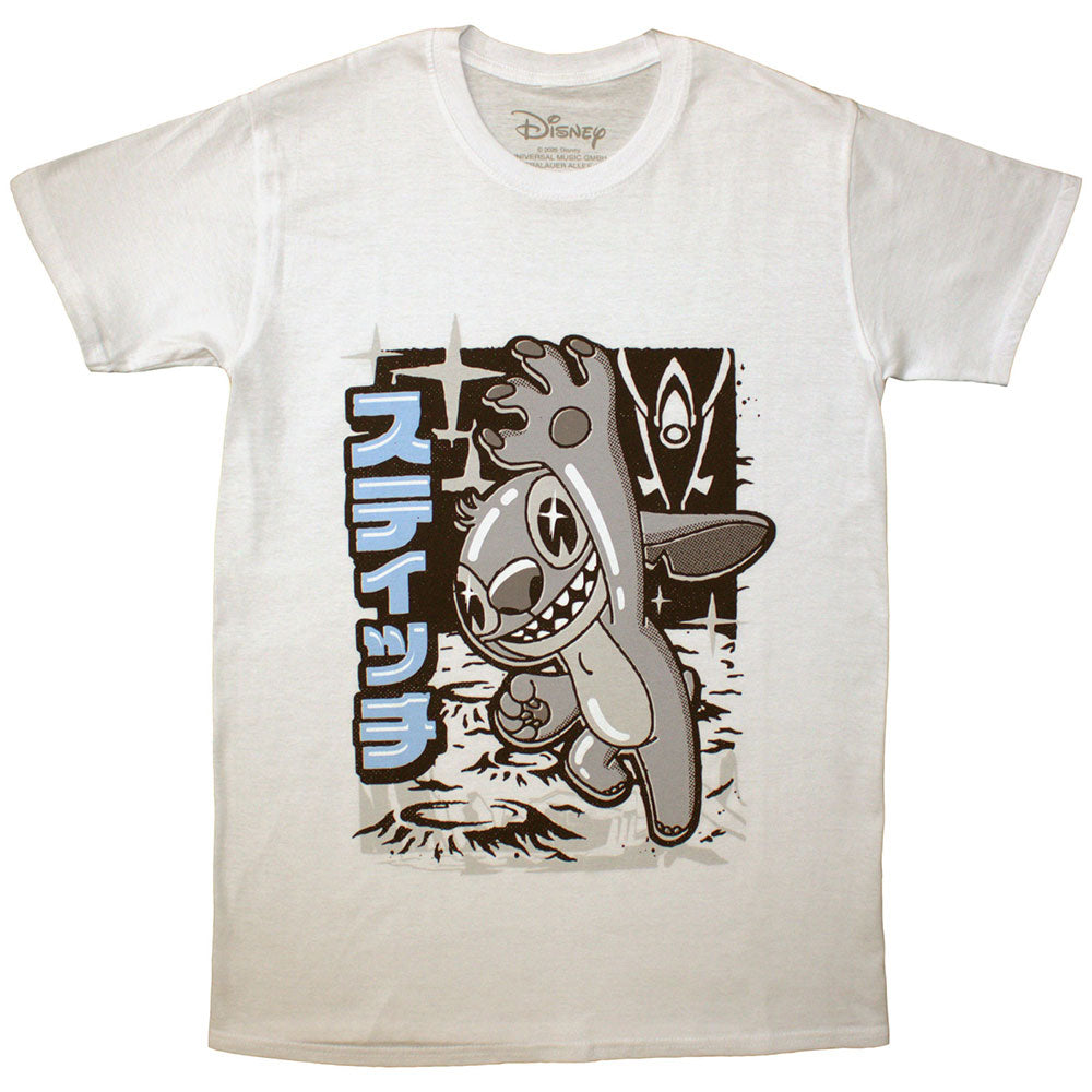 Disney T-Shirt: Stitch Jump Black & White