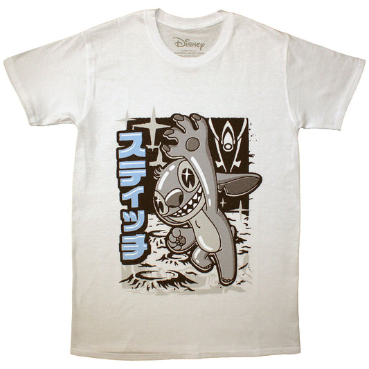 Disney T-Shirt: Stitch Jump Black & White