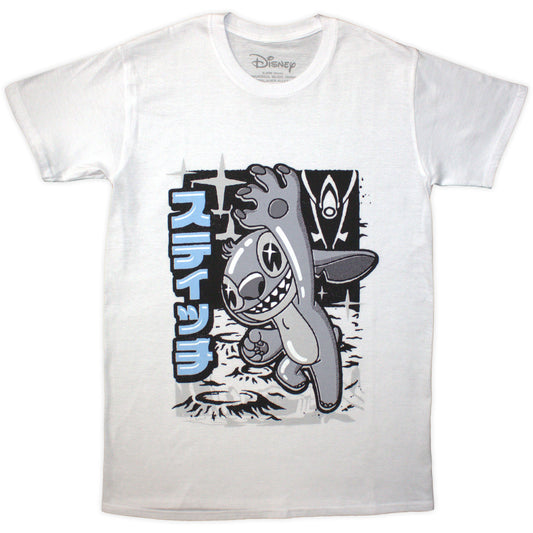 Disney T-Shirt: Stitch Jump Black & White