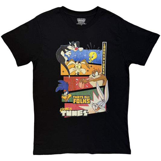 Looney Tunes T-Shirt: That's All Folks Block Graphic