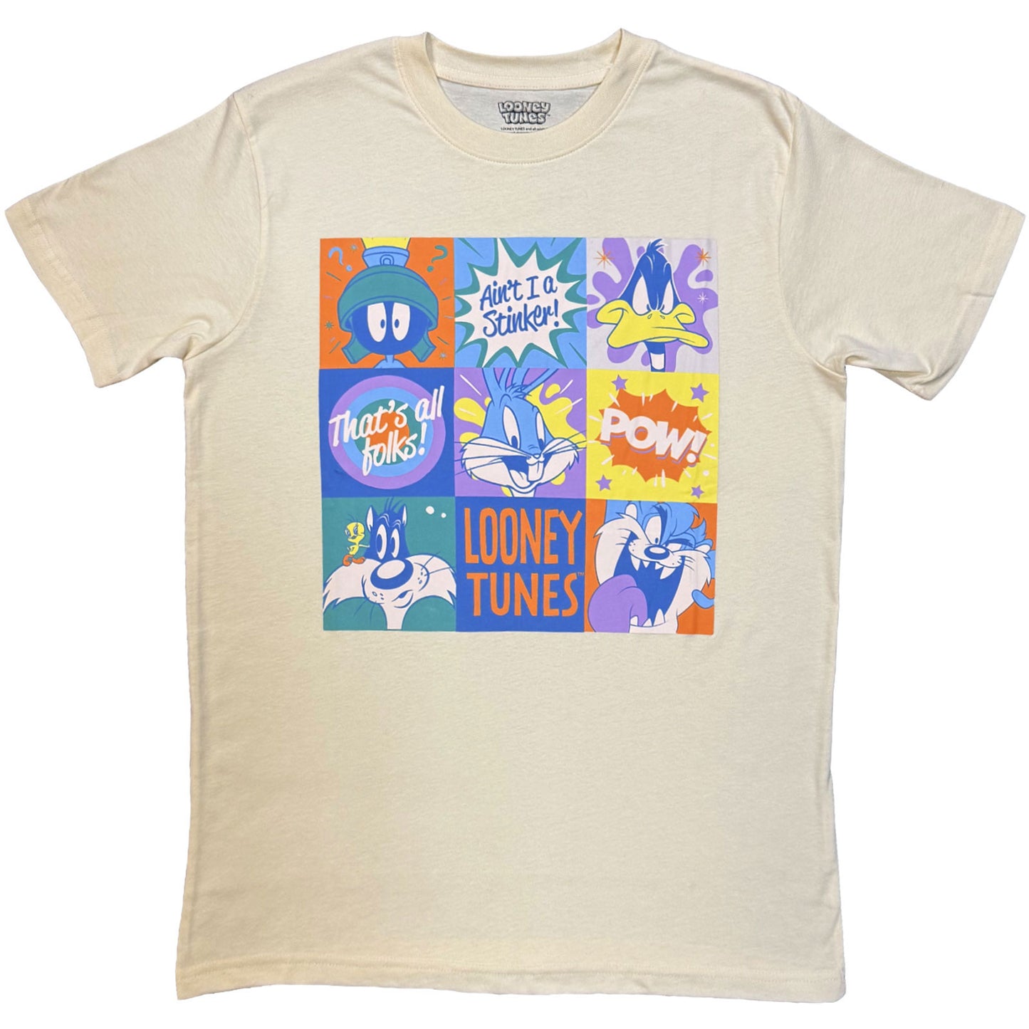 Looney Tunes T-Shirt: That's All Folks! Grid Pastel
