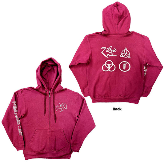 Led Zeppelin Zipped Hoodie: Symbols