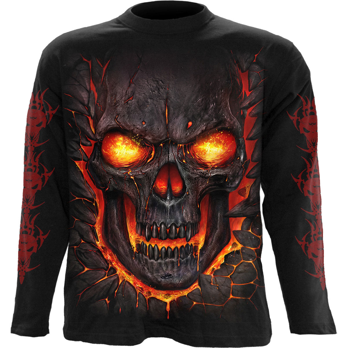 Spiral Long Sleeve T-Shirt: Skull Lava