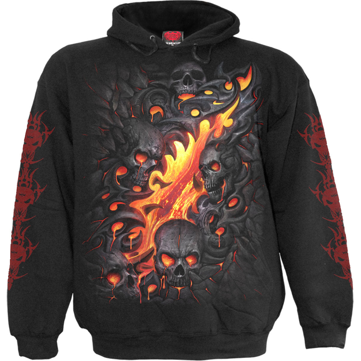 Spiral Pullover Hoodie: Skull Lava
