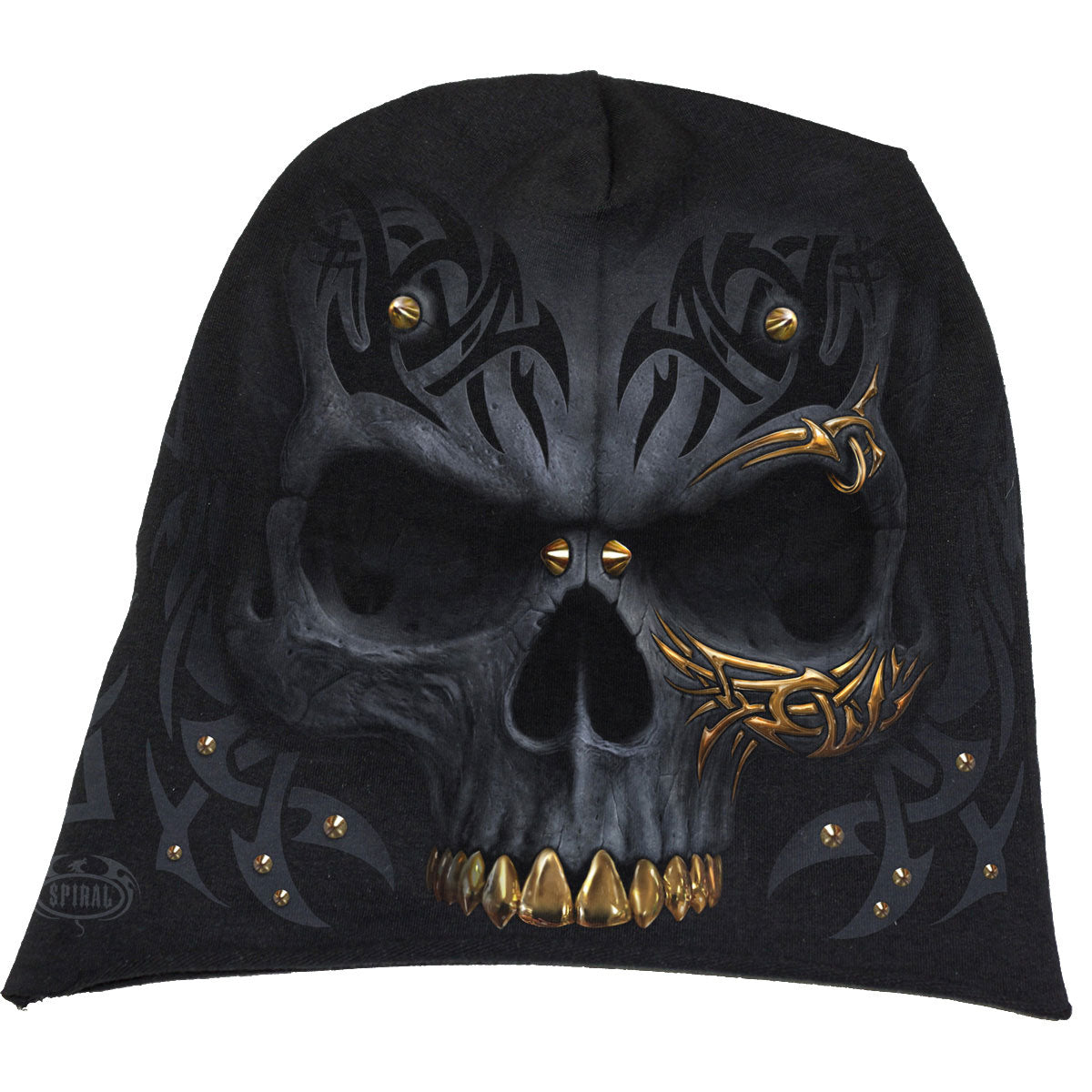 Spiral Beanie Hat: Black Gold