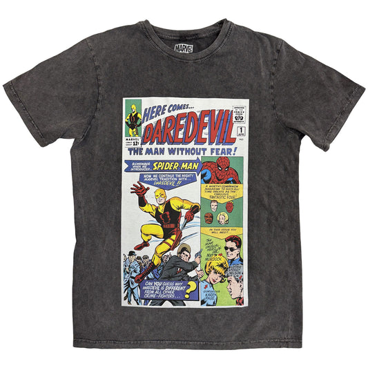 Marvel Comics Stone Wash T-Shirt: Here Comes Daredevil Comic