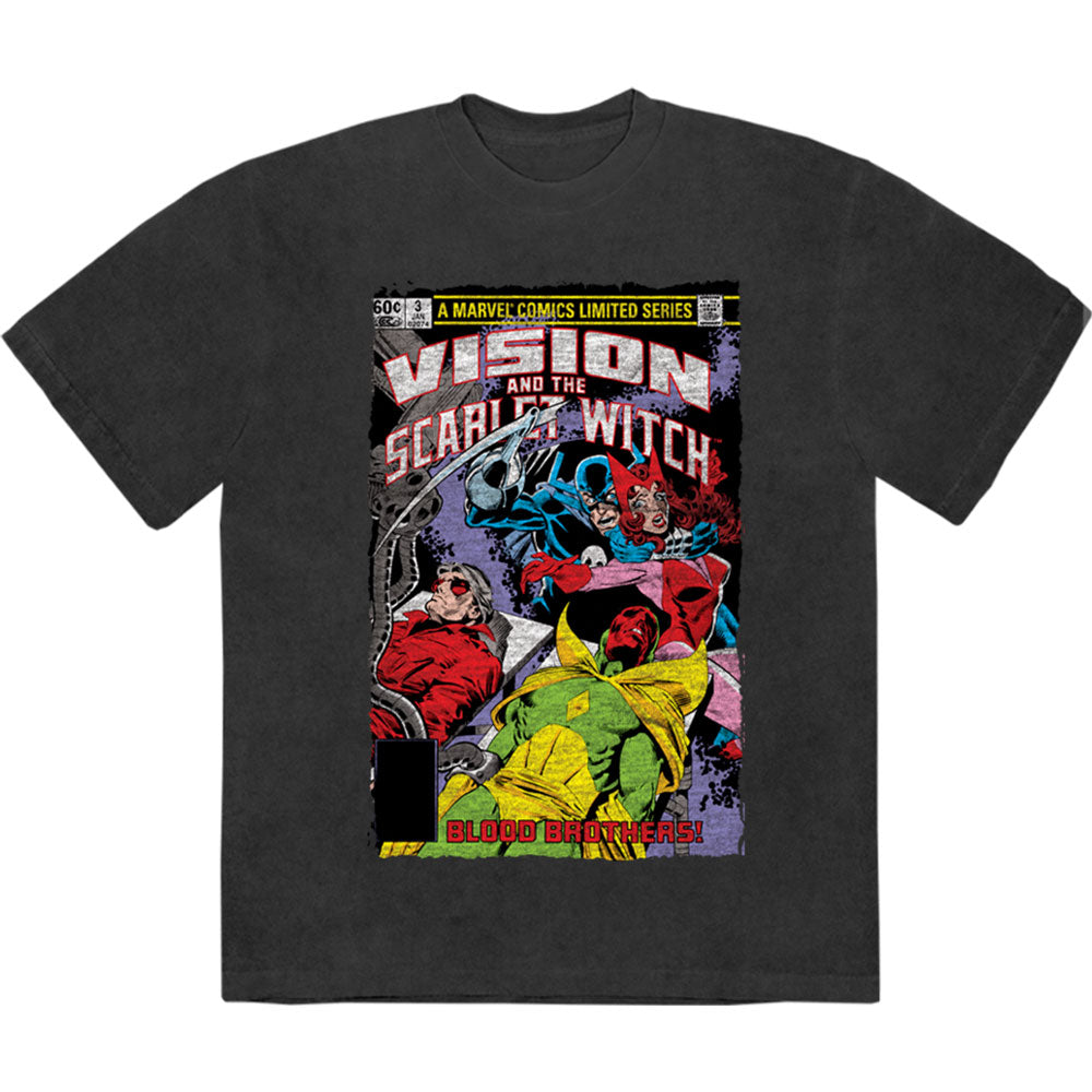 Marvel Comics Stone Wash T-Shirt: Vision/Scar Witch Blood Bros