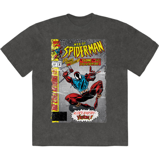 Marvel Comics Stone Wash T-Shirt: Web Of Spider-Man