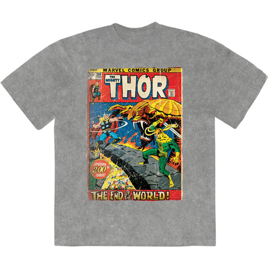 Marvel Comics Stone Wash T-Shirt: Thor End Of The World