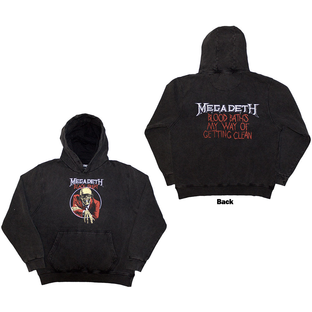 Megadeth Stone Wash Pullover Hoodie: Black Friday