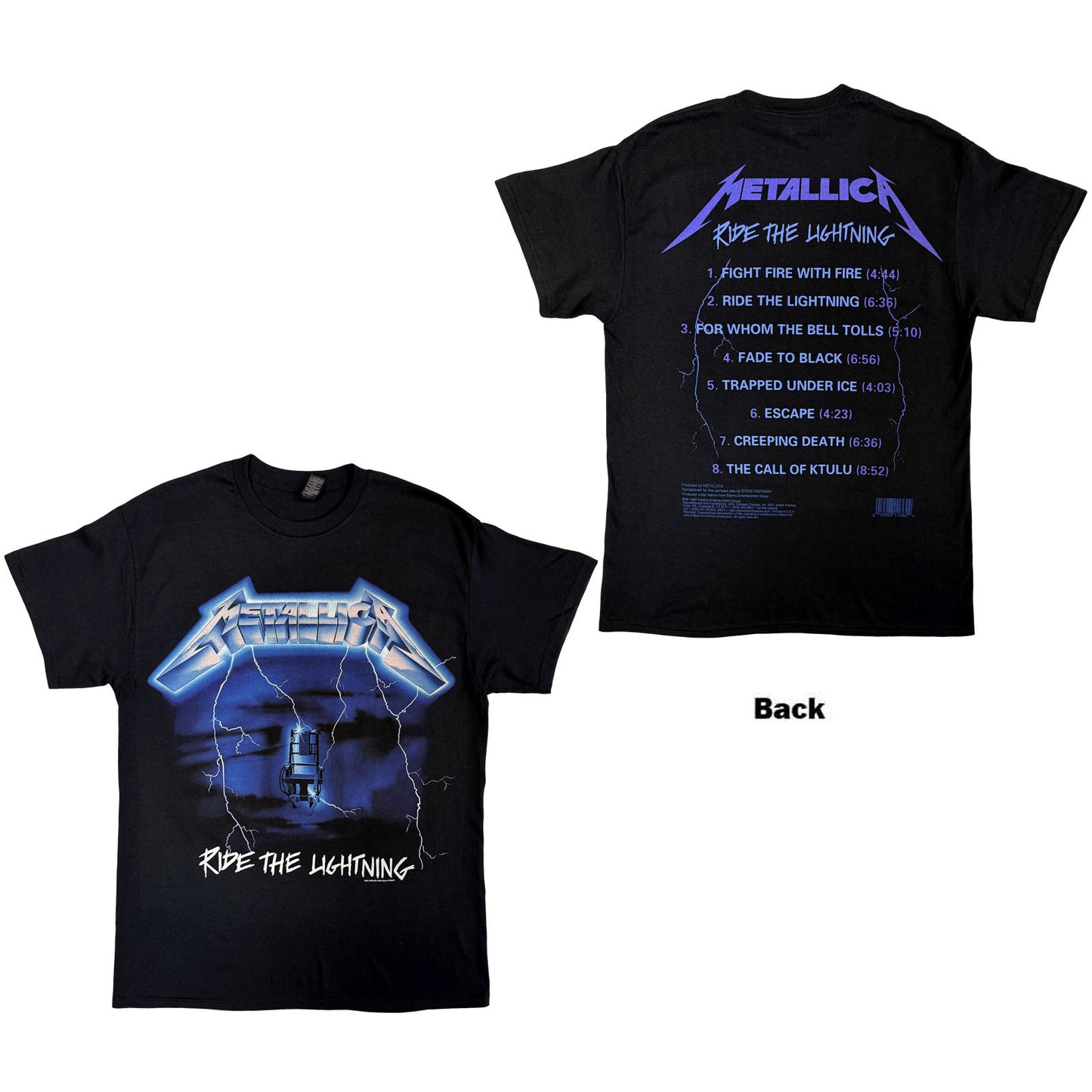 Metallica T-Shirt: Ride The Lightning Tracks