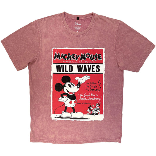 Disney Stone Wash T-Shirt: Mickey Wild Waves