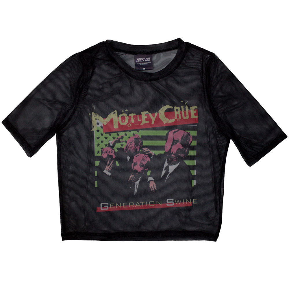 Motley Crue Ladies Crop Top: Generation Swine