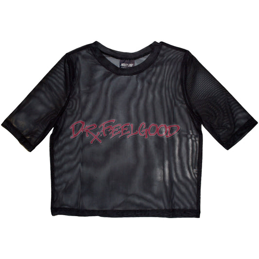 Motley Crue Ladies Mesh Crop Top: Dr Feelgood
