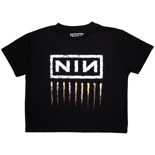 Nine Inch Nails Ladies Crop Top: Downward Spiral