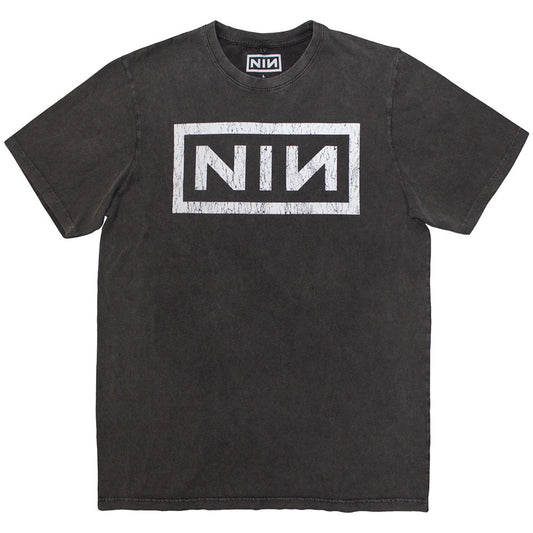 Nine Inch Nails Stone Wash T-Shirt: Classic Logo
