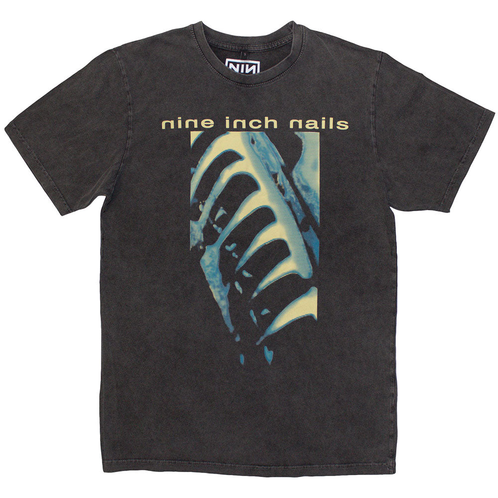 Nine Inch Nails Stone Wash T-Shirt: PHM & Text Logo