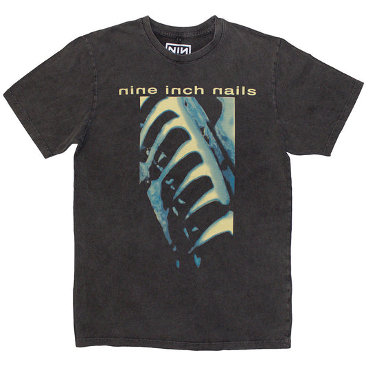 Nine Inch Nails Stone Wash T-Shirt: PHM & Text Logo