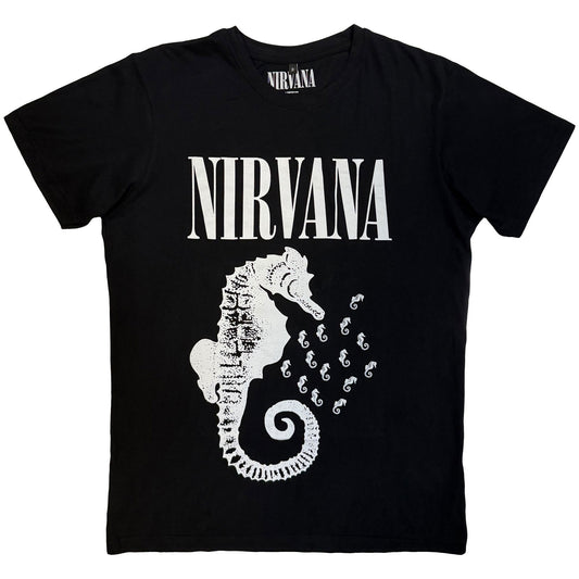 Nirvana Premium Carbon T-Shirt: Seahorse & Logo Mono