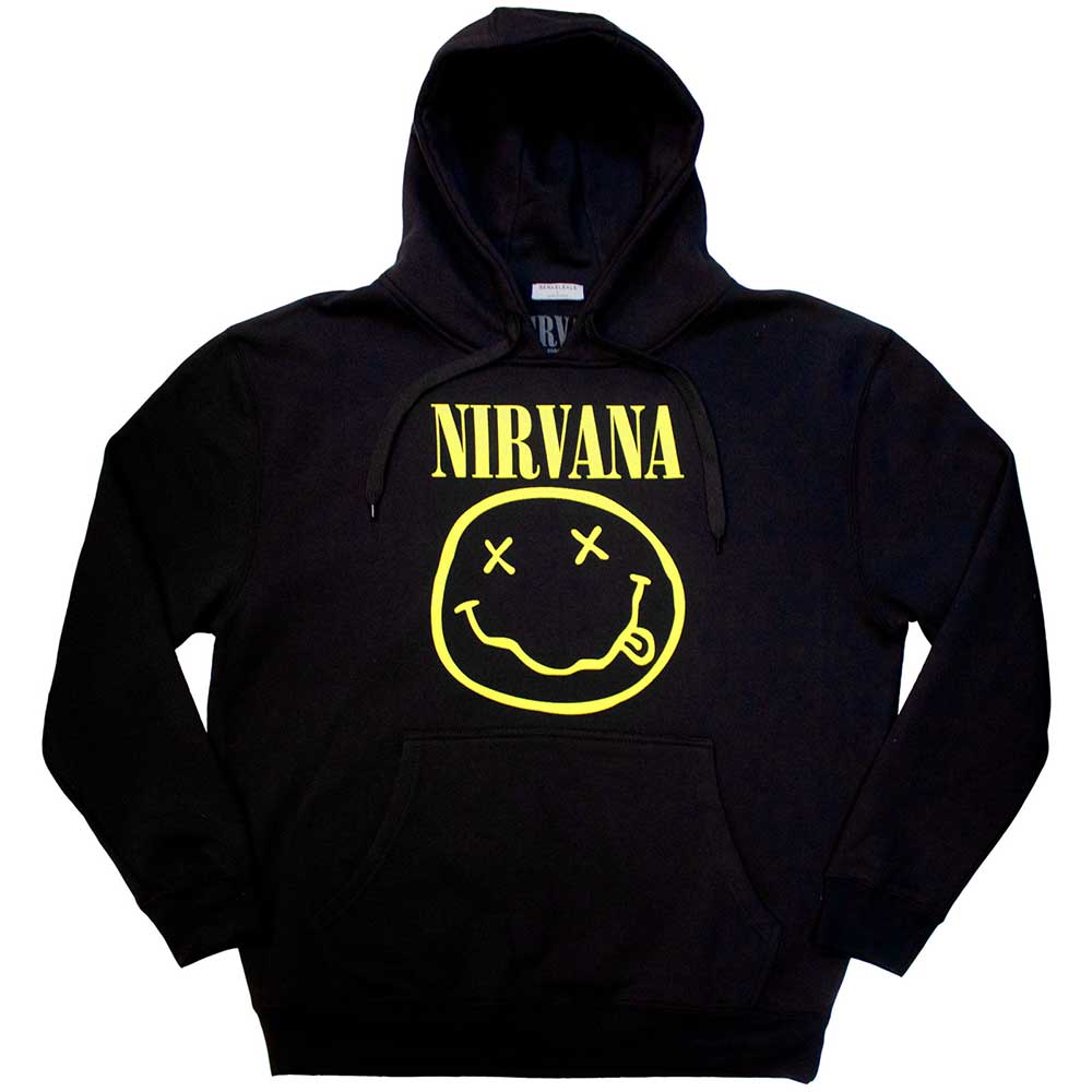 Nirvana Pullover Hoodie: Yellow Happy Face