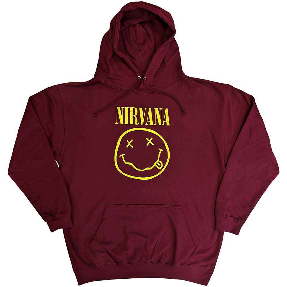 Nirvana Pullover Hoodie: Yellow Happy Face