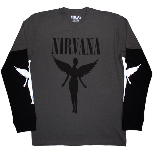 Nirvana Layered Long Sleeve T-Shirt: In Utero Mono