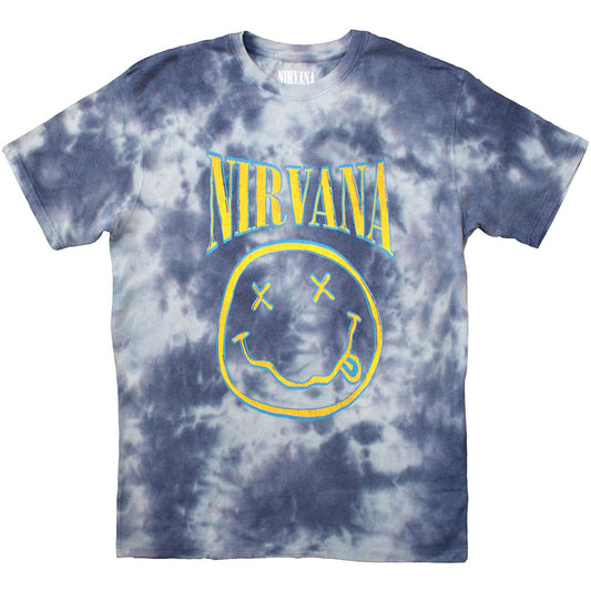Nirvana T-Shirt: Happy Face Blue Stroke