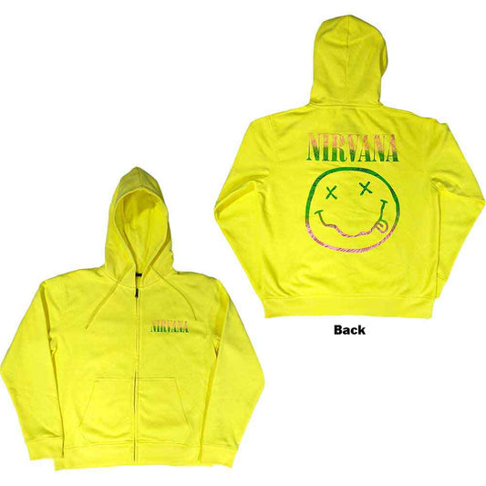 Nirvana Zipped Hoodie: Sorbet Ray Happy Face