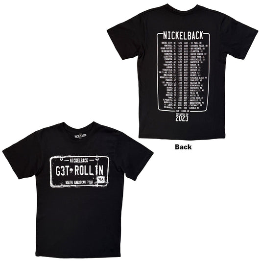 Nickelback Premium Carbon T-Shirt: Get Rollin' Tour