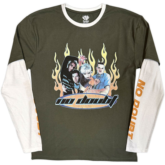 No Doubt Layered Long Sleeve T-Shirt: Flames