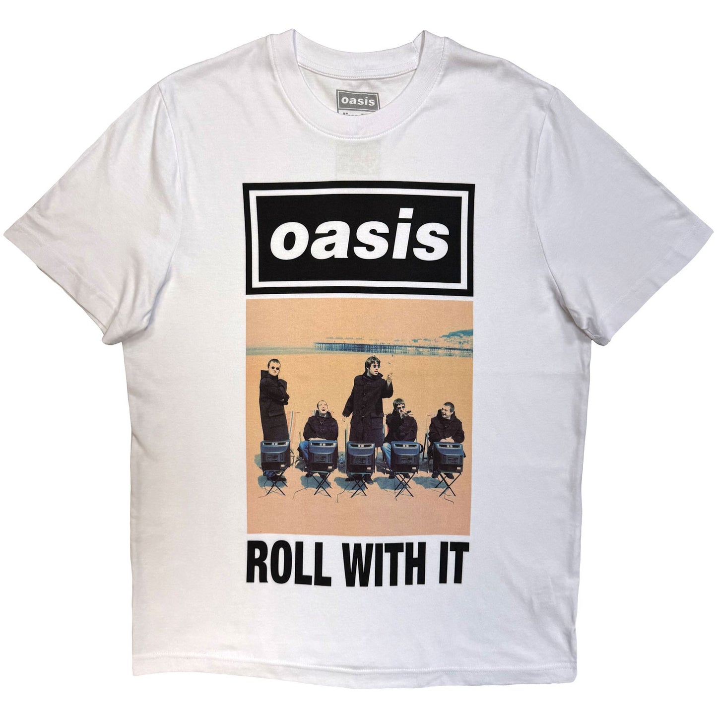 Oasis T-Shirt: Roll With It Single Cover