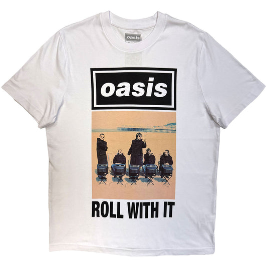 Oasis T-Shirt: Roll With It Single Cover
