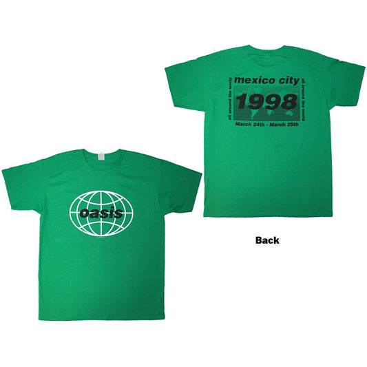 Oasis T-Shirt: 1998 World Tour - Mexico City