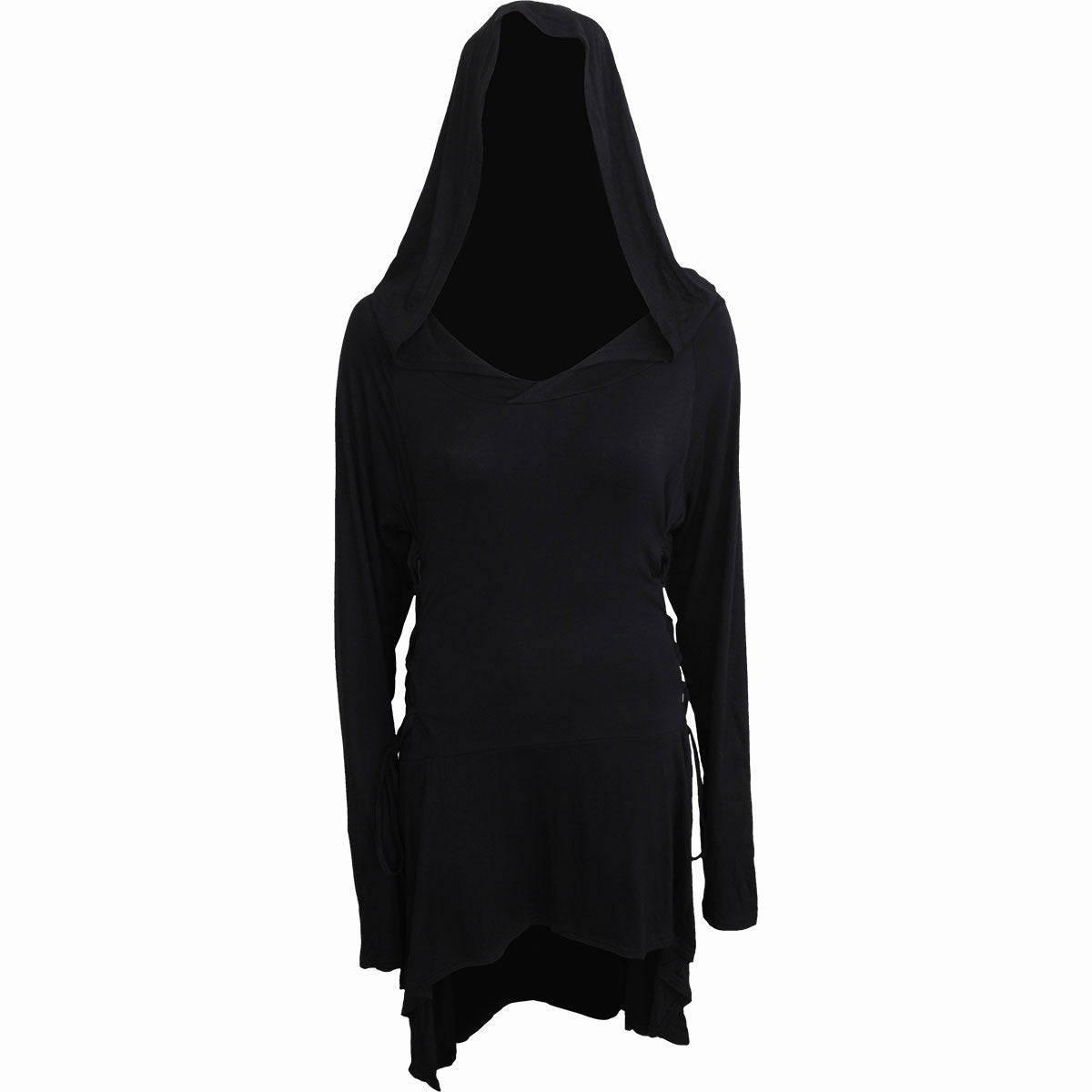 Spiral Ladies Hooded T-Shirt Dress: Plain