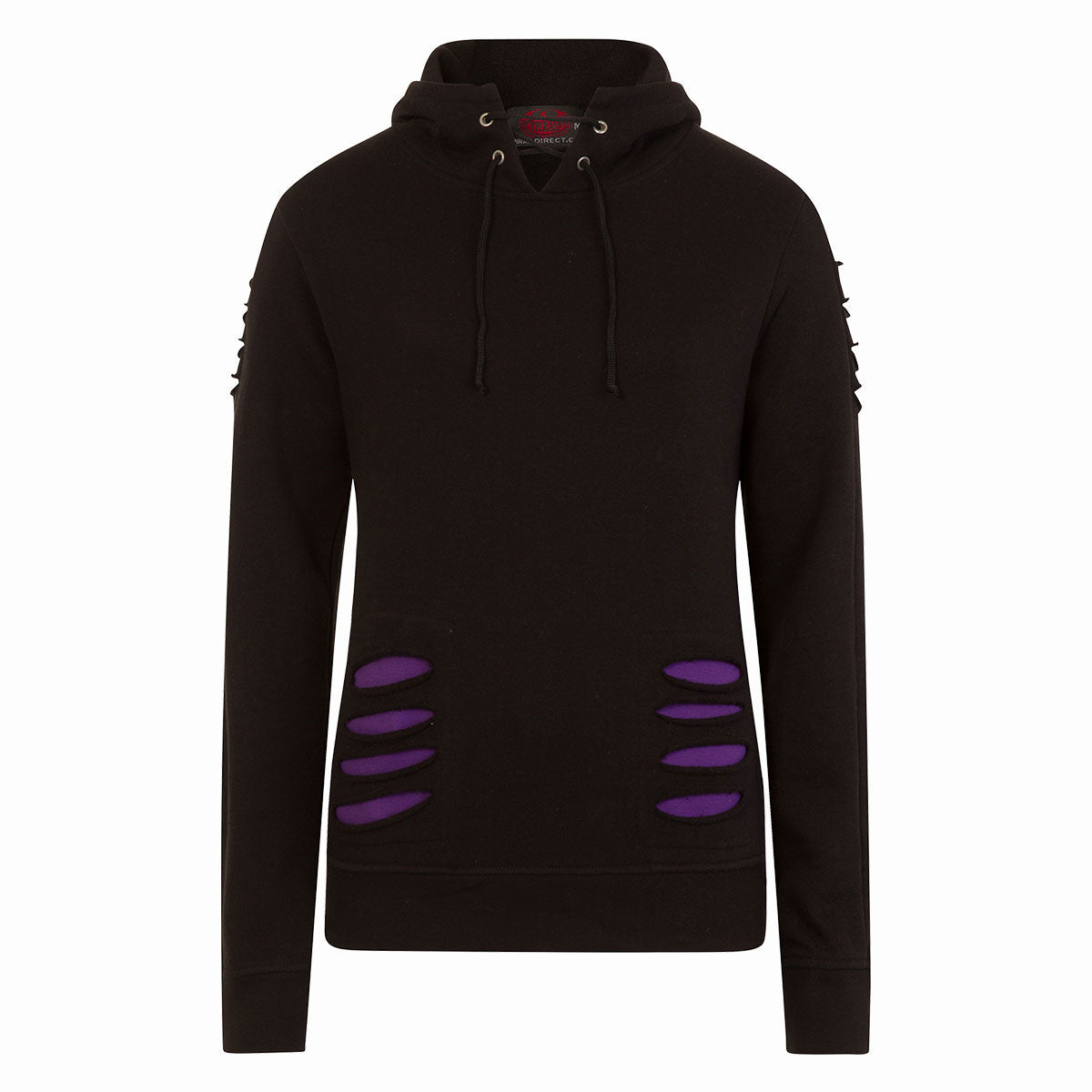 Spiral Ladies Ripped Pullover Hoodie: Plain