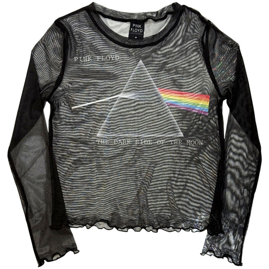 Pink Floyd Ladies Long Sleeve Mesh Crop Top: DSOTM Courier