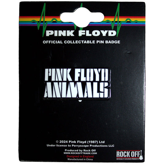 Pink Floyd Badge: Animals Mono Text Logo