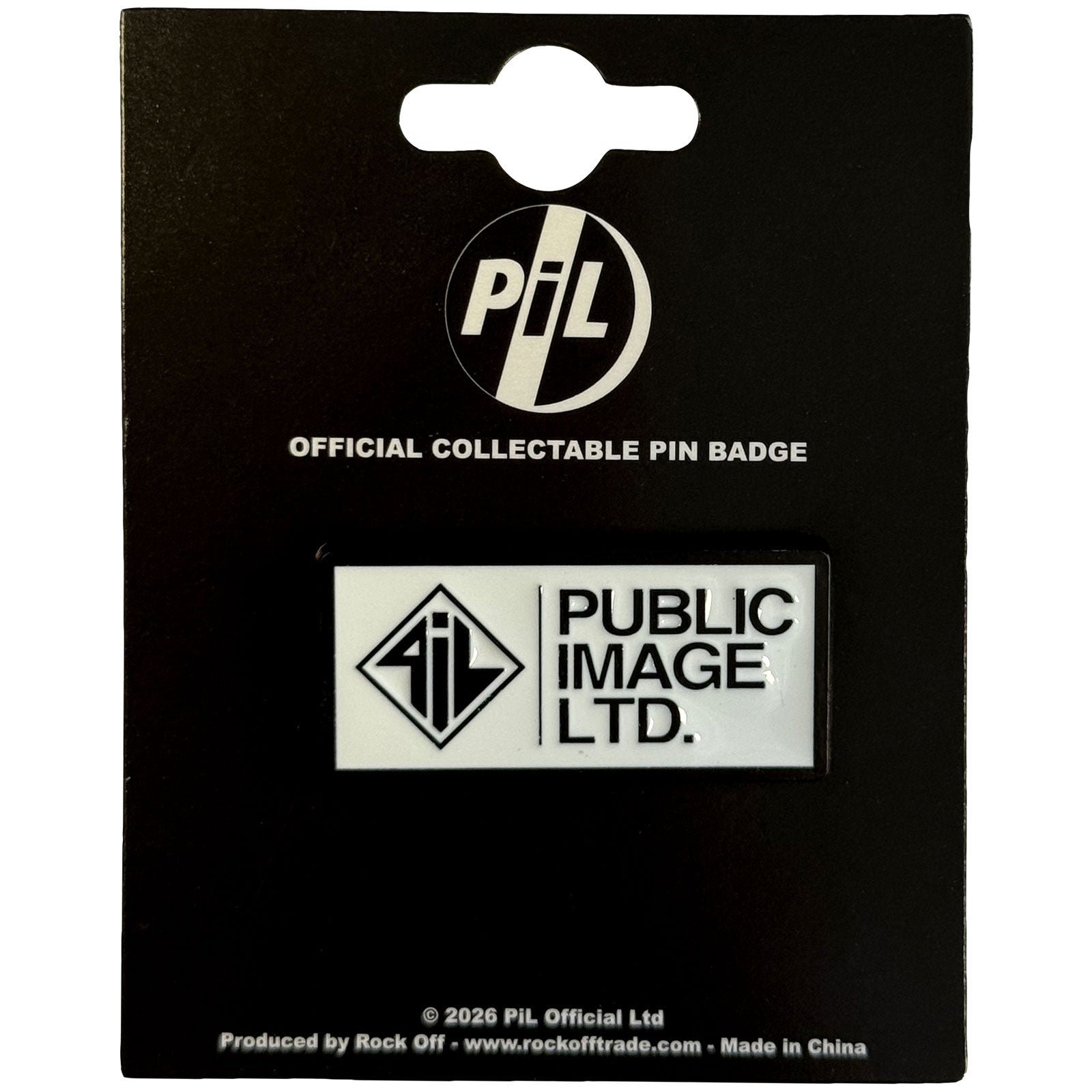 PIL (Public Image Ltd) Badge: New Logo Stacked Text – Rock Universe
