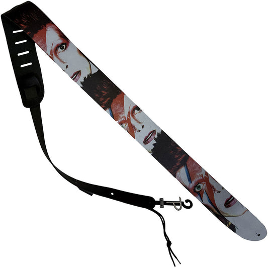 David Bowie Guitar Strap (Leather): Aladdin Sane