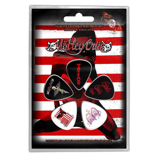 Motley Crue Plectrum Pack: Red  White & Crue